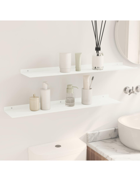 Scaffale da parete 2 pcs Bianco 80 x 18 x 2,5 cm