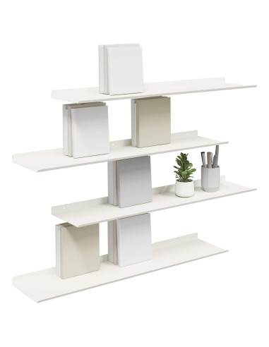 Scaffale da parete 4 pcs Bianco 80 x 18 x 2,5 cm
