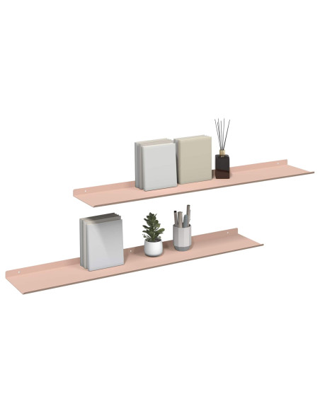 Scaffale da parete con lo scaffale 2 pcs Rosa 100 x 18 x 2,5 cm