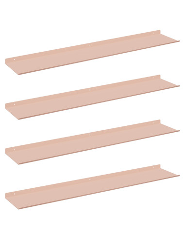 Scaffale da parete con lo scaffale 4 pcs Rosa 100 x 18 x 2,5 cm