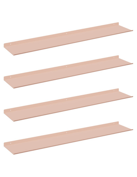 Scaffale da parete con lo scaffale 4 pcs Rosa 100 x 18 x 2,5 cm