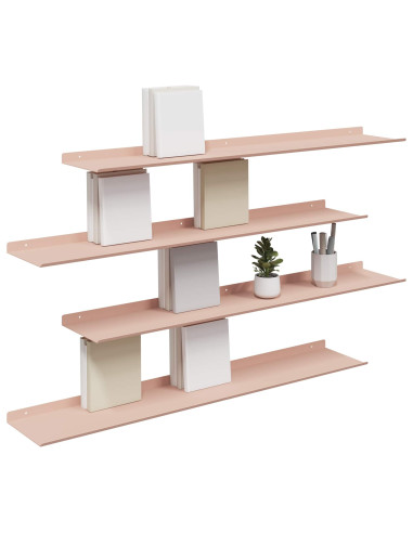 Scaffale da parete con lo scaffale 4 pcs Rosa 100 x 18 x 2,5 cm