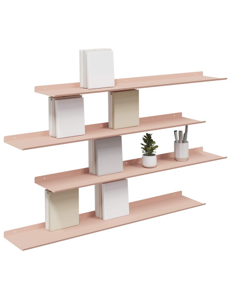 Scaffale da parete con lo scaffale 4 pcs Rosa 100 x 18 x 2,5 cm
