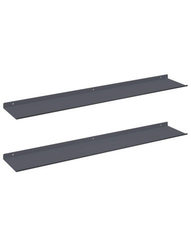 Scaffale da parete 2 pcs Antracite 100 x 18 x 2,5 cm