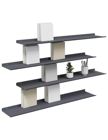 Scaffale da parete 4 pcs Antracite 100 x 18 x 2,5 cm