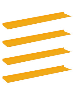 Scaffale da parete 4 pcs Giallo senape 100 x 18 x 2,5 cm 2