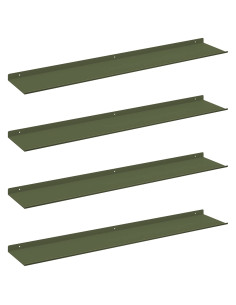 Scaffale da parete 4 pcs Verde oliva 100 x 18 x 2,5 cm 2