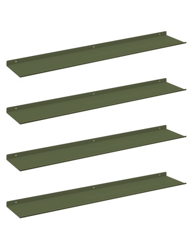 Scaffale da parete 4 pcs Verde oliva 100 x 18 x 2,5 cm