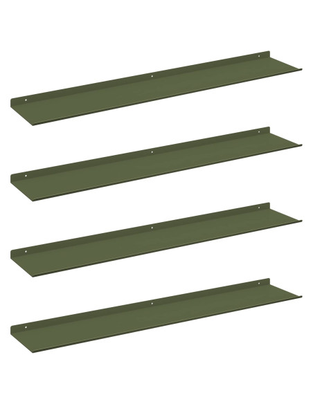Scaffale da parete 4 pcs Verde oliva 100 x 18 x 2,5 cm