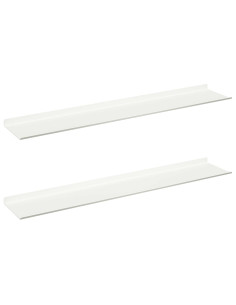 Scaffale da parete 2 pcs Bianco 100 x 18 x 2,5 cm 2