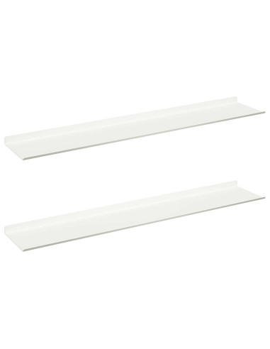 Scaffale da parete 2 pcs Bianco 100 x 18 x 2,5 cm