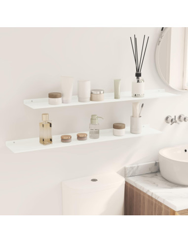Scaffale da parete 2 pcs Bianco 100 x 18 x 2,5 cm
