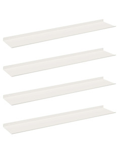 Scaffale da parete 4 pcs Bianco 100 x 18 x 2,5 cm 2