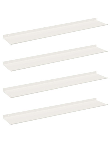Scaffale da parete 4 pcs Bianco 100 x 18 x 2,5 cm