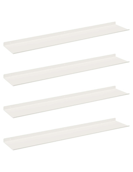 Scaffale da parete 4 pcs Bianco 100 x 18 x 2,5 cm