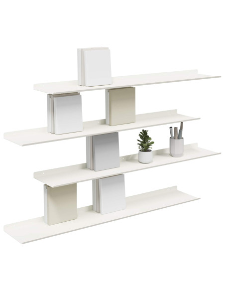 Scaffale da parete 4 pcs Bianco 100 x 18 x 2,5 cm