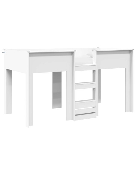 Letto a Castello per Bambini con materasso Bianco 100 x 200 cm