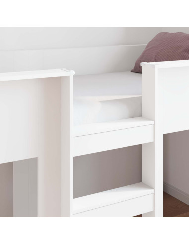 Letto a Castello per Bambini con materasso Bianco 100 x 200 cm