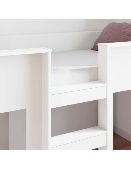 Letto a Castello per Bambini con materasso Bianco 100 x 200 cm