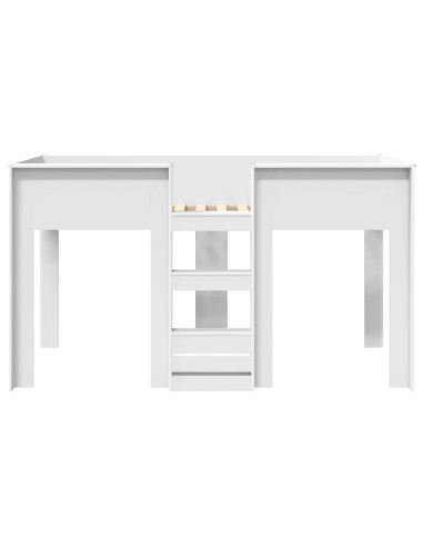 Letto a Castello per Bambini con materasso Bianco 100 x 200 cm