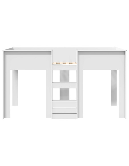 Letto a Castello per Bambini con materasso Bianco 100 x 200 cm