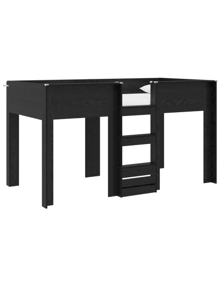 Letto a Castello per Bambini Rovere Nero 100 x 200 cm
