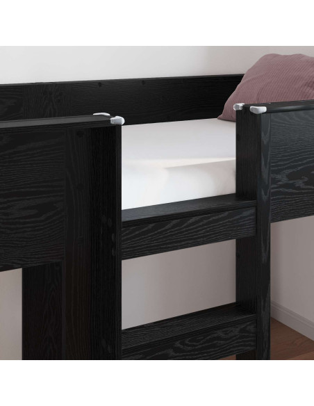 Letto a Castello per Bambini Rovere Nero 100 x 200 cm