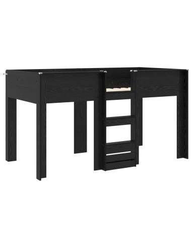 Letto a Castello per Bambini Rovere Nero 100 x 200 cm