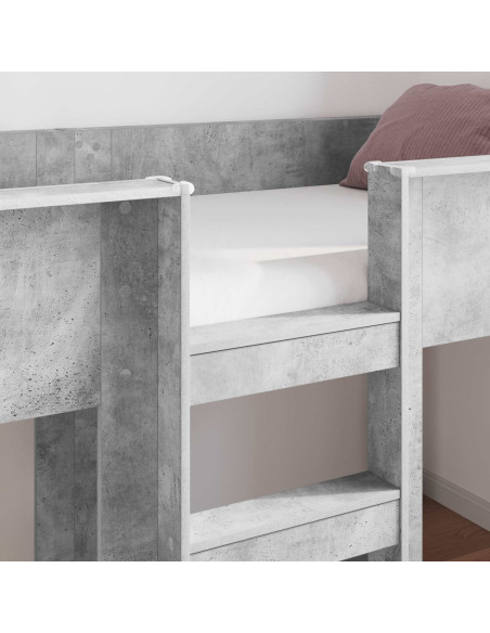 Letto a Castello per Bambini Grigio cemento 100 x 200 cm