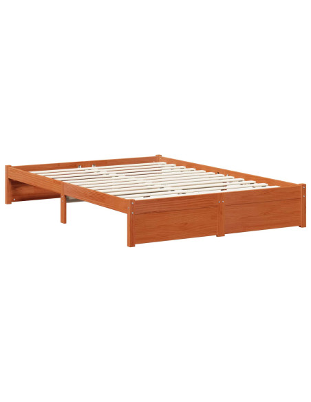 Struttura del letto 3 pcs Marrone cerato Legno di Pino Massello