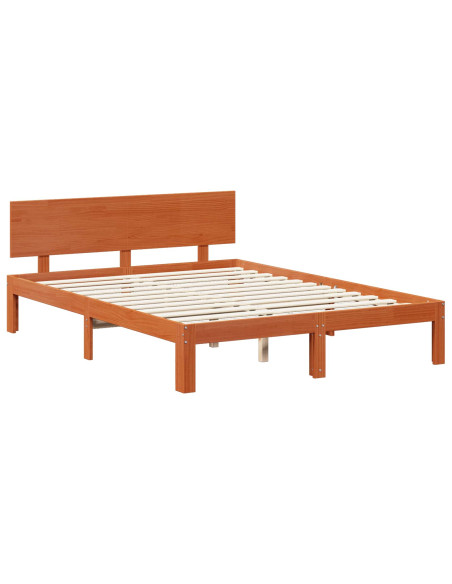 Struttura del letto 3 pcs Marrone cerato Legno di Pino Massello