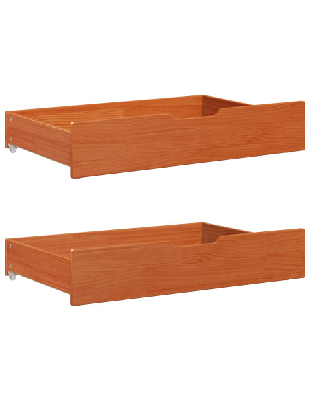 Struttura del letto 3 pcs Marrone cerato Legno di Pino Massello