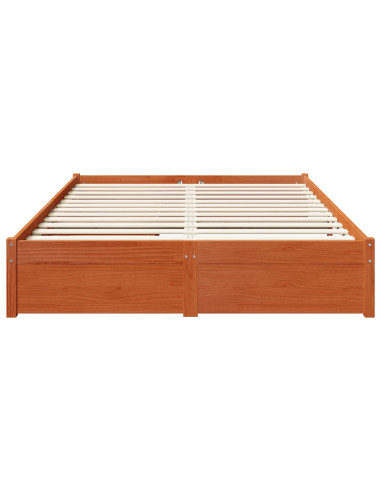 Struttura del letto 3 pcs Marrone cerato Legno di Pino Massello