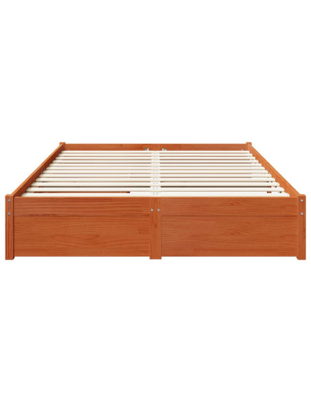 Struttura del letto 3 pcs Marrone cerato Legno di Pino Massello