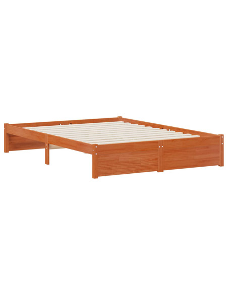 Struttura del letto con testiera contenitore Marrone cerato