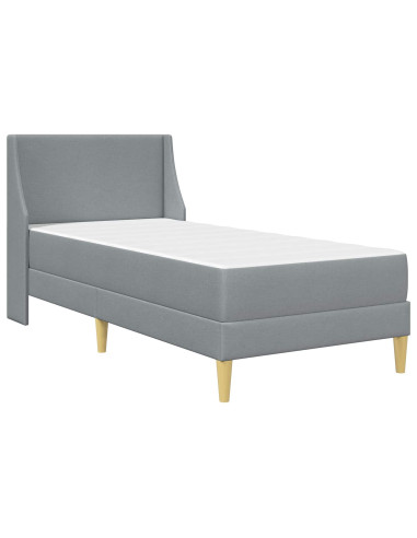 Struttura letto con materasso Grigio chiaro 90 x 200 cm Tessuto