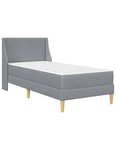 Struttura letto con materasso Grigio chiaro 90 x 200 cm Tessuto