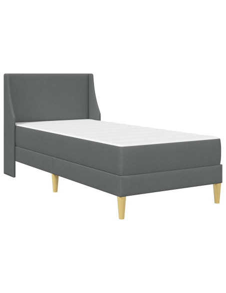 Struttura letto con materasso Grigio scuro 90 x 200 cm Tessuto