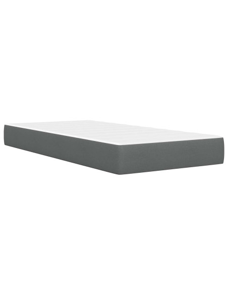 Struttura letto con materasso Grigio scuro 90 x 200 cm Tessuto