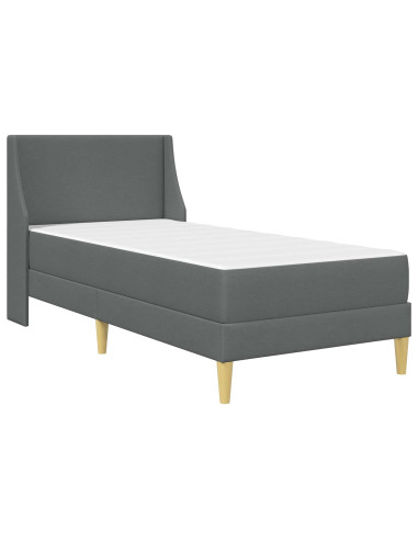 Struttura letto con materasso Grigio scuro 100 x 200 cm Tessuto