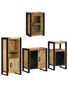 Set di mobili per il bagno 4 pcs Legno di Mango Massello 2