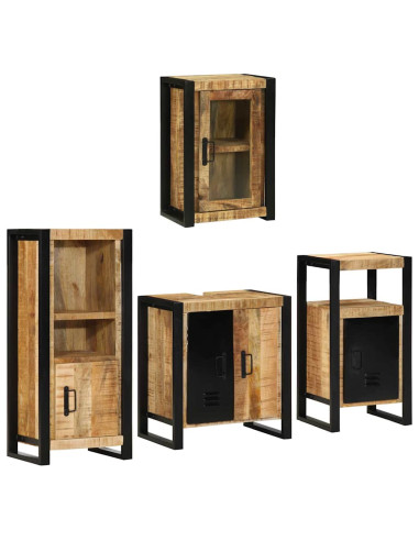 Set di mobili per il bagno 4 pcs Legno di Mango Massello