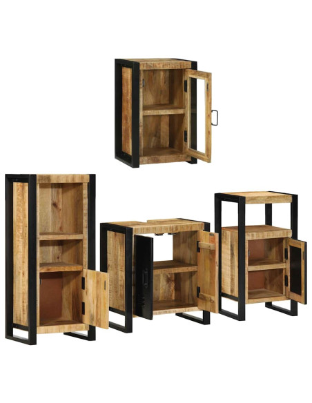 Set di mobili per il bagno 4 pcs Legno di Mango Massello