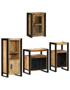 Set di mobili per il bagno 4 pcs Legno di Mango Massello 2