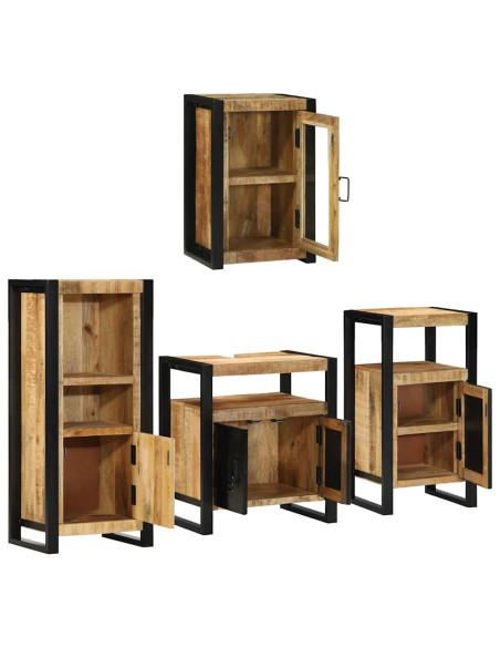 Set di mobili per il bagno 4 pcs Legno di Mango Massello