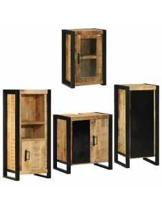 Set di mobili per il bagno 4 pcs Legno di Mango Massello 2
