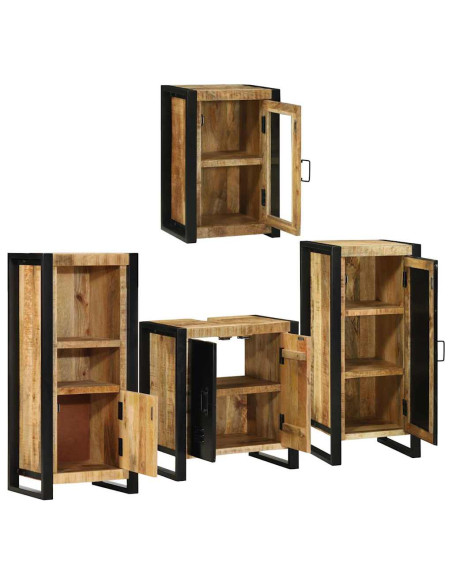 Set di mobili per il bagno 4 pcs Legno di Mango Massello