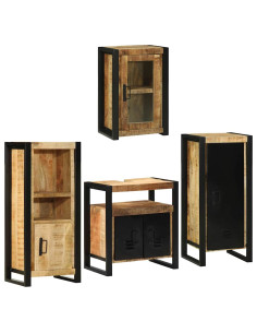 Set di mobili per il bagno 4 pcs Legno di Mango Massello 2