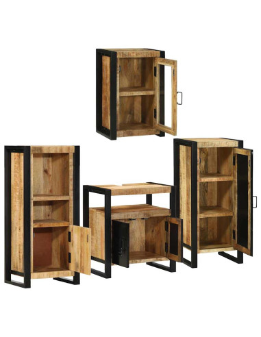 Set di mobili per il bagno 4 pcs Legno di Mango Massello