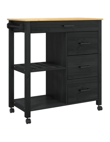Carrello da Cucina MONZA Nero 84 x 40 x 88,5 cm